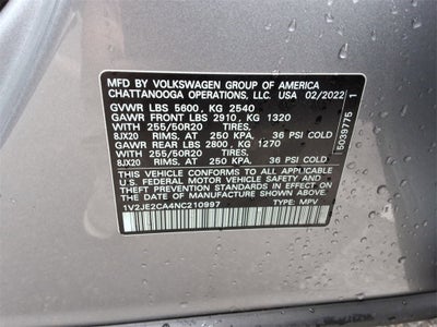 2022 Volkswagen Atlas Cross Sport 3.6L V6 SE w/Technology