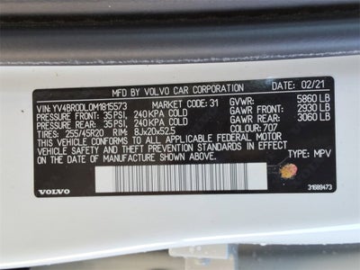 2021 Volvo XC60 Recharge Plug-In Hybrid T8 Inscription