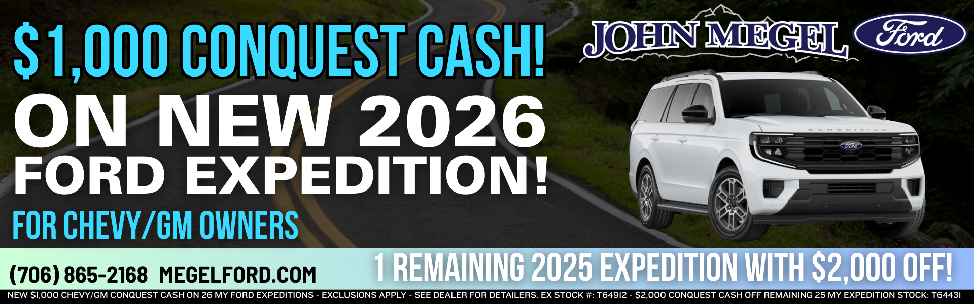 New 2026 Ford Expedition Conquest Cash