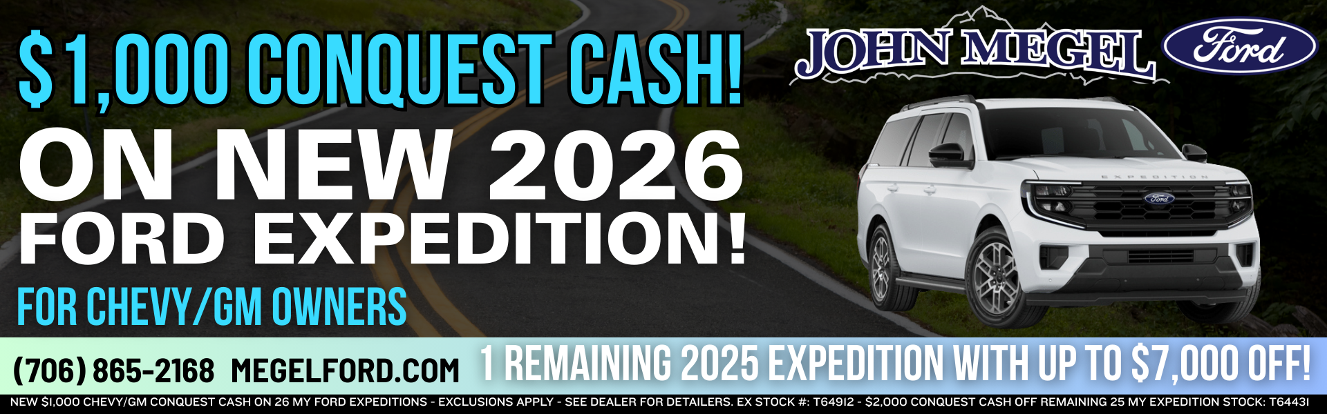 New 2026 Ford Expedition Conquest Cash