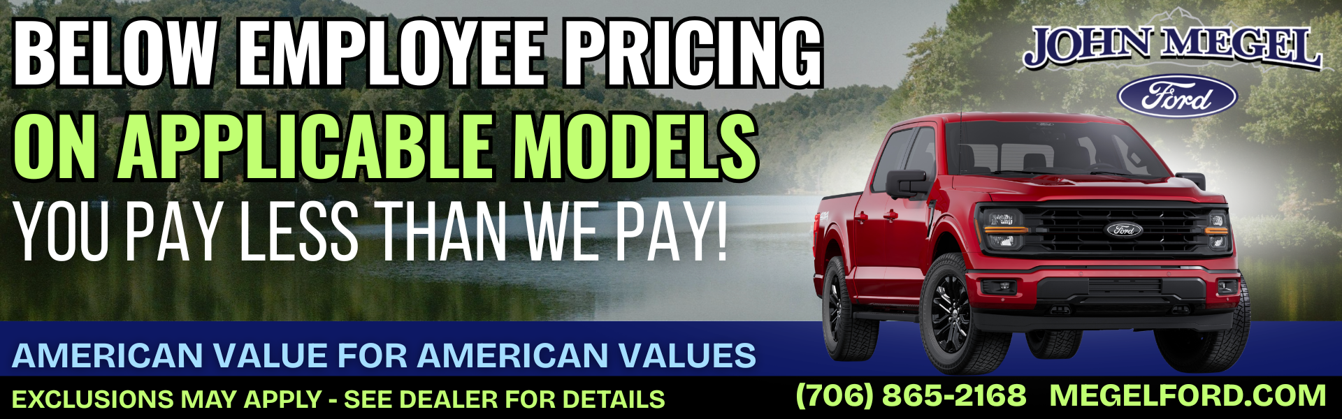Employe Pricing on Select Models