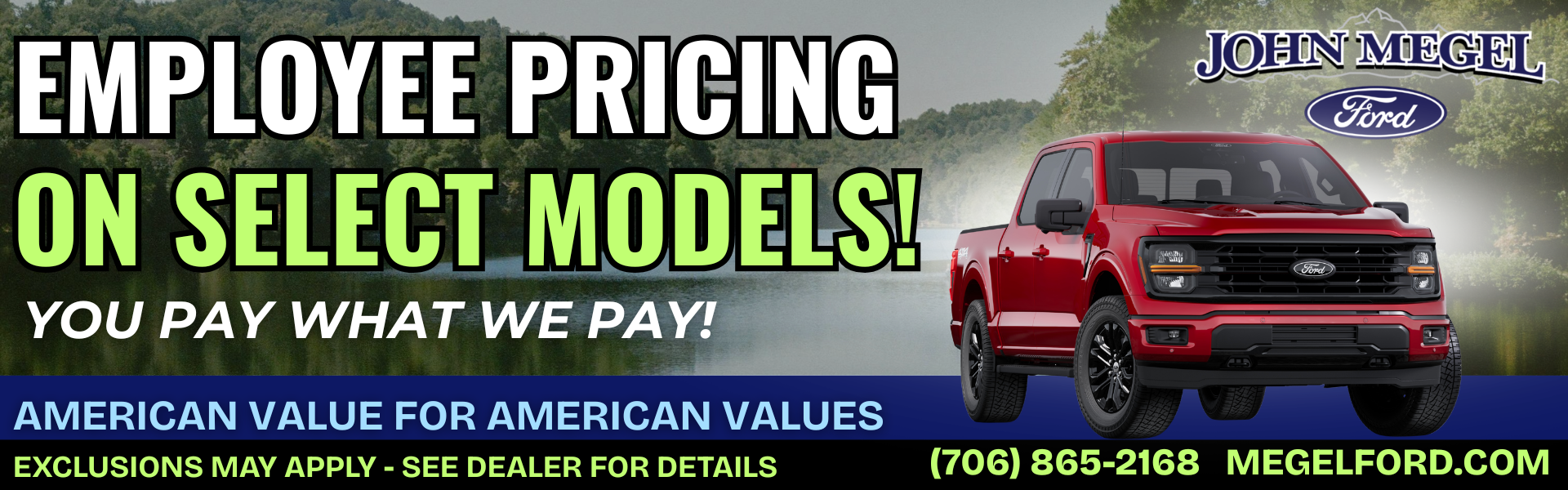 Employe Pricing on Select Models