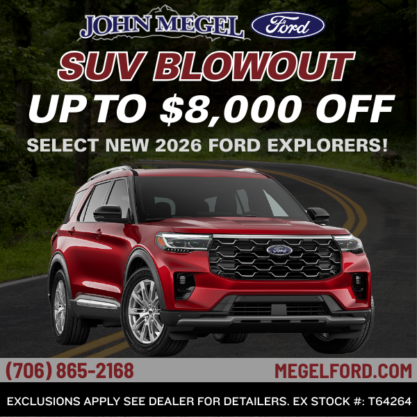SUV Blowout Up to $8,000 OFF Select New 2026 Ford Explorers